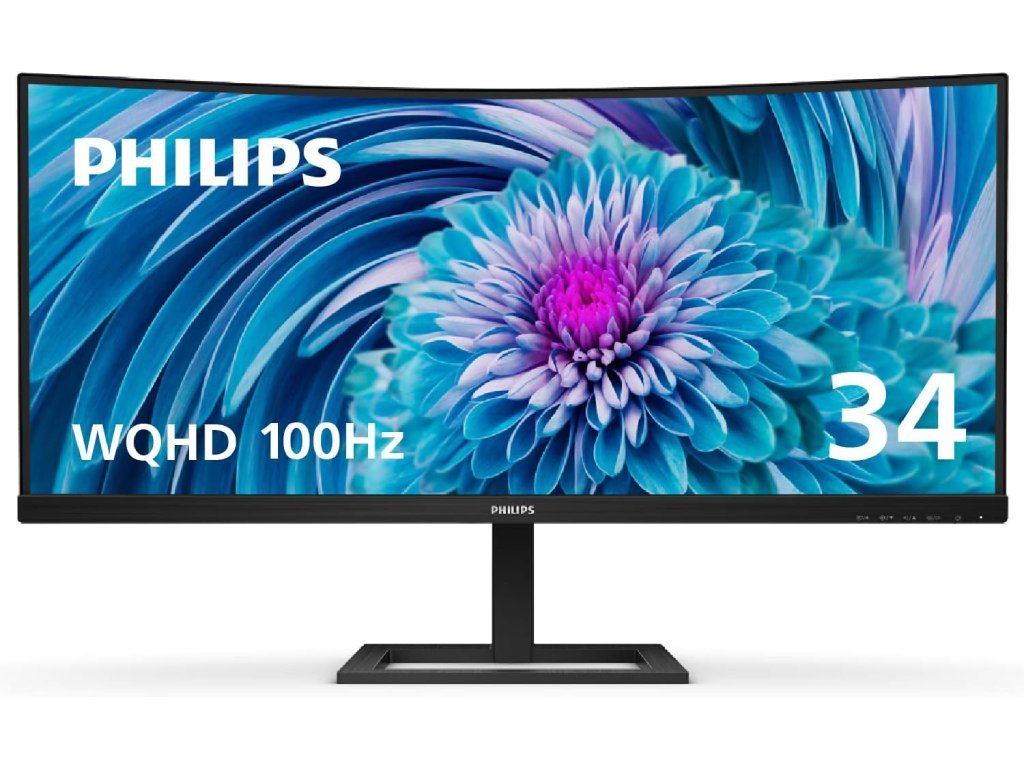 Monitor PHILIPS 346E2CUAE/00 34"/VA,zakrivljen,21:9/3440x1440/100Hz/1ms MPRT/HDMI,DP,USB/visina/crna - Slika 1